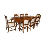 A Very Good Mahogany Dining Room Table, One Leaf and a Set of Ten Mahogany