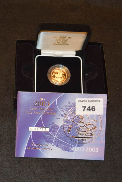 A 2003 Gold Proof Sovereign