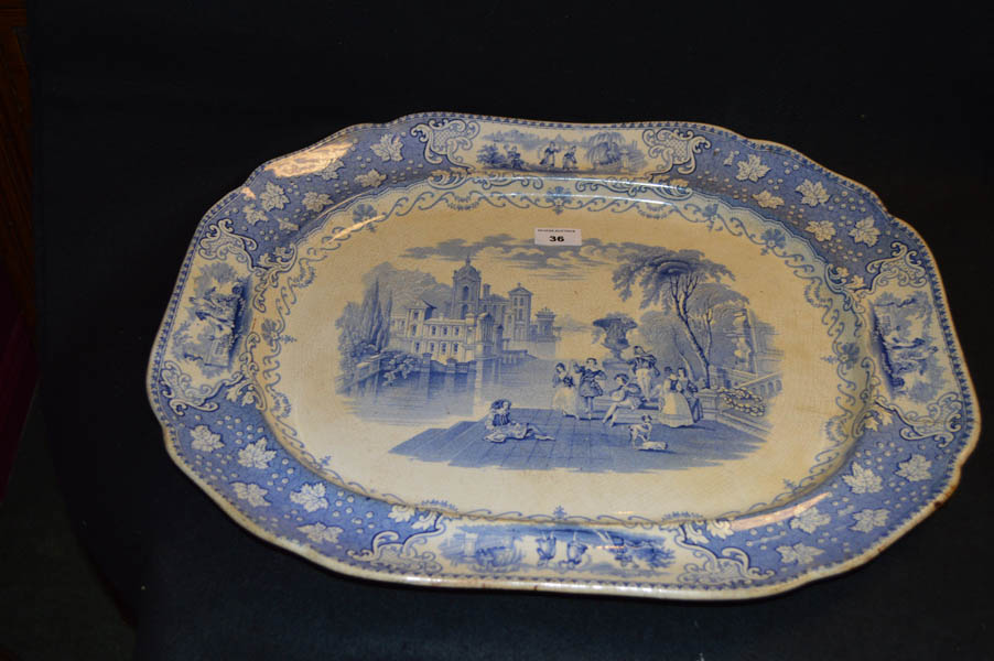 A Early Large Blue and White Platter