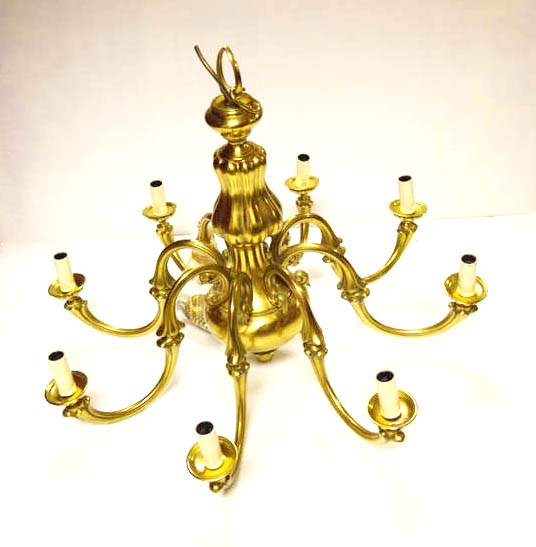 A Very Good Brass Eight Branch Centre Light Fitting