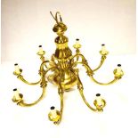 A Very Good Brass Eight Branch Centre Light Fitting