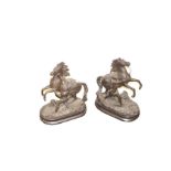 A Pair of Spelter Marley Style Horses