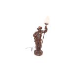 A Tall Bronzed Figurine Table Lamp, Cavalier