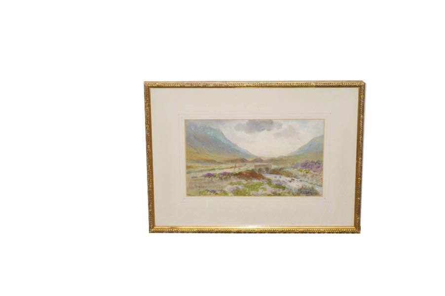 A Watercolour 'Barnsmore Gap,Donegal' - Signed J W Carey