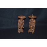 A Pair of Chinese Wood Figurines