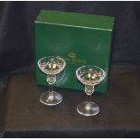 A Pair of Tyrone Crystal Candlesticks in their Presentation Box