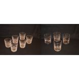 A Set of Six Waterford Crystal Tumblers and Four 'Fisherman' Tumblers