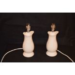 A Pair of Belleek Pottery Table Lamp Bases