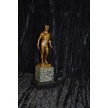 A Very Fine Bronze Figurine of a Swordsman, on Marble Plinth, Signed Rudolph Kuchler
