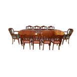A Very Good Set of 10 Upholstered Dining Room Chairs including 2 Carvers