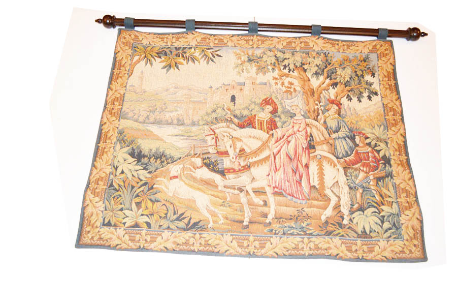 A Nice 'Royal Hunt' Tapestry and its Pole