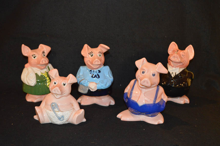 A Collection of Six Wade Piggy Banks