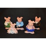 A Collection of Six Wade Piggy Banks