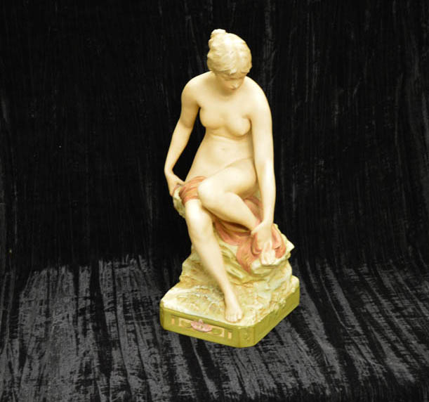 A Large Royal Dux Figurine 'The Bather'