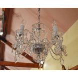 A Five Branch Crystal Chandelier