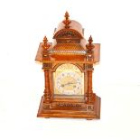 A Nice Mahogany Cased Bracket Clock, Brass and Silvered Dial