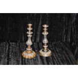 Two Early Silver Plated Candlesticks