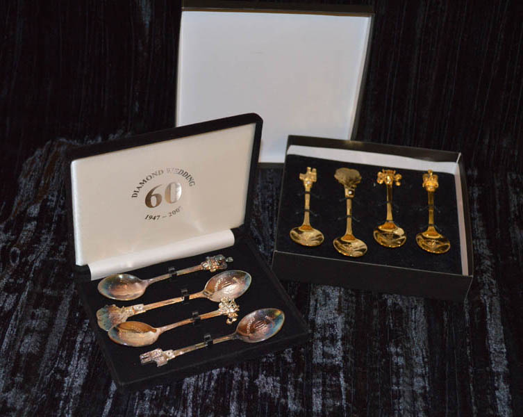 Two Sets of Diamond Wedding Anniversary Cutlery