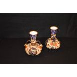 A Nice Pair of Small Two Handled Imari Style Vases