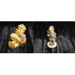 Two Hummel Figurines 'Chimney Sweep' and 'Boy with Squeeze Box'