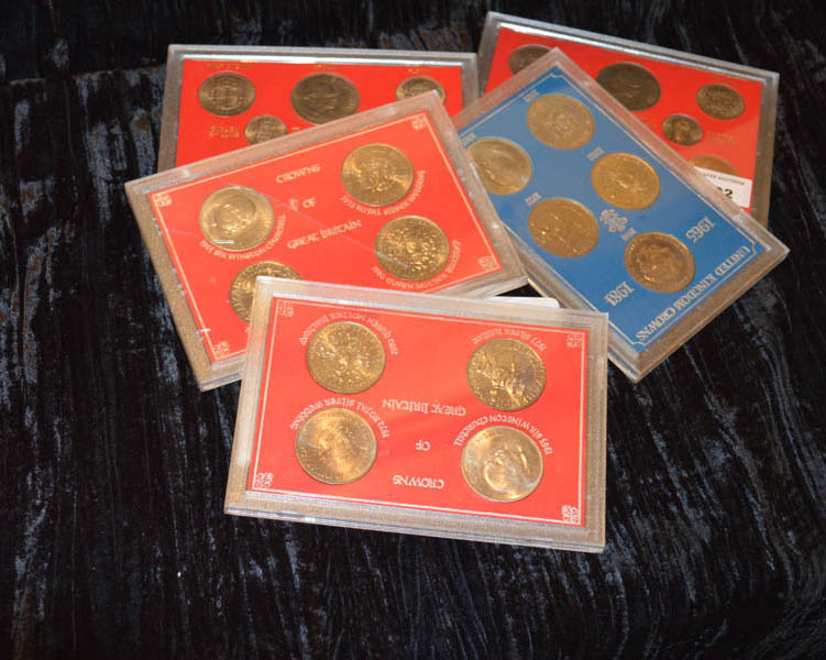 Six Cased Coin Sets