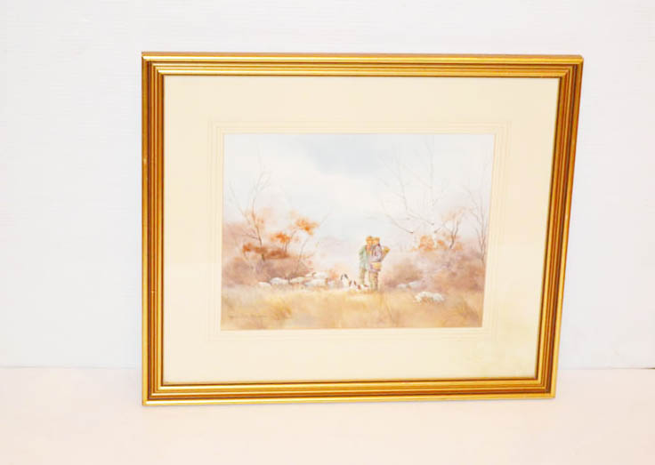 A Watercolour 'Out for a Shoot' - Hamilton Sloan