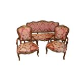 A Very Nice Three Piece Upholstered Parlour Suite