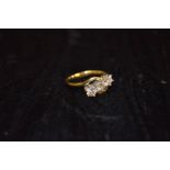 A Very Nice Gold and Three Diamond Ring
