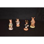 Three Bunnykins Figurines a Beatrix Potter Figurines