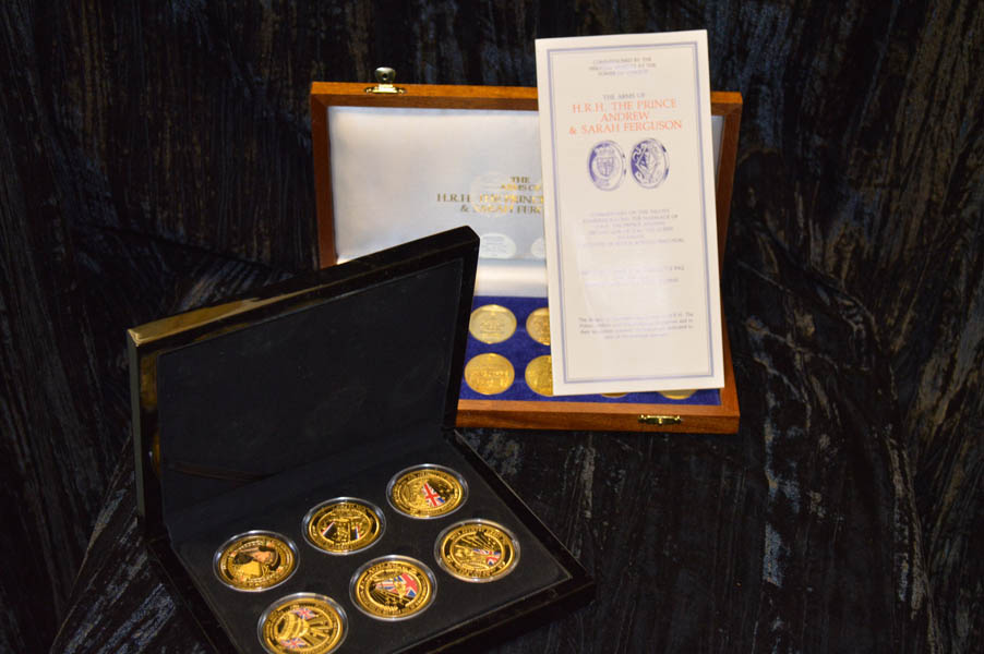 A Prince Andrew and Sarah Cased Ingot Set and a Cased Commemorative Coin Set