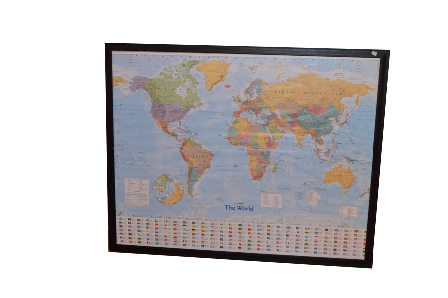 A Large Framed World Map