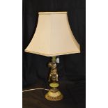 An Onyx and Gilt Based Table Lamp and Shade