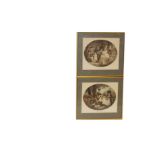 A Pair of Oval Framed Prints 'St James Park' and 'A Tea Party