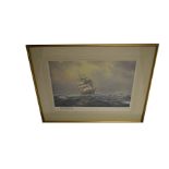 A Large Signed Print 'Fifty South and Ice to Port' - Derek G M Gardner