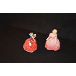 Two Royal Doulton Figurines 'Autumn Breezes' and 'Rose'