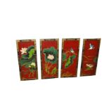A Set of Four Chinese Lacquer Panels