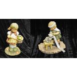 Two Hummel Figurines 'Tender Loving Care' and 'Sealed with a Kiss'