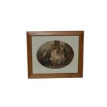An Oval Framed Picture 'Lady and Cherubs'