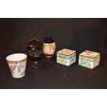 A Sundry Lot of Two Cloisonné Boxes, Oriental Vase etc