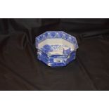 A Nice Shaped Front Blue and White Cauldron Bowl