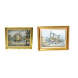 Two Interesting Parisian Scene Oil Paintings