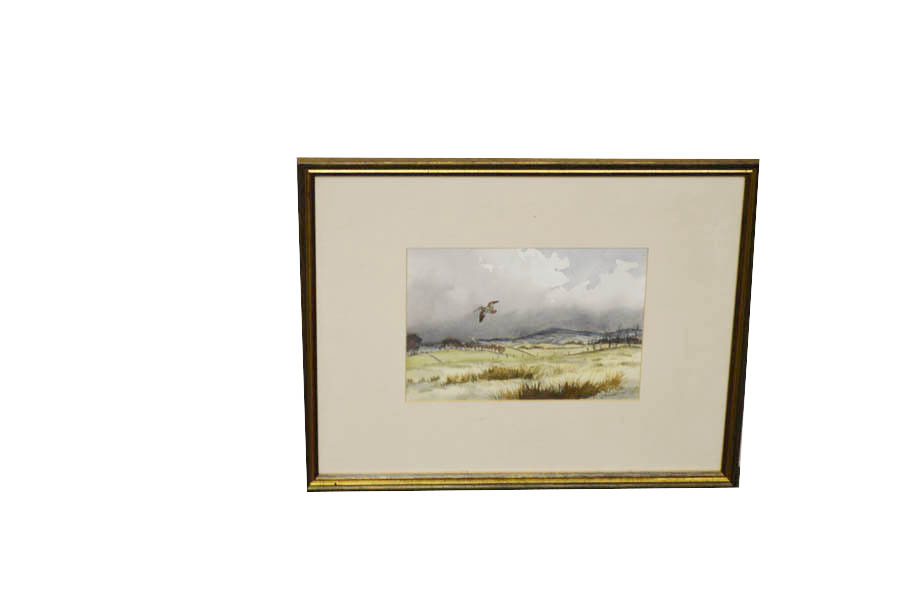 A Watercolour 'Snipe at Glenwherry' - R W Milliken