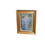 A Gilt Framed Pastel 'Pensive' - Stephen Brown