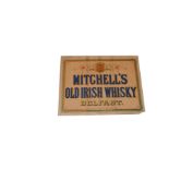 An Old Michells Irish Whiskey Paper Sign