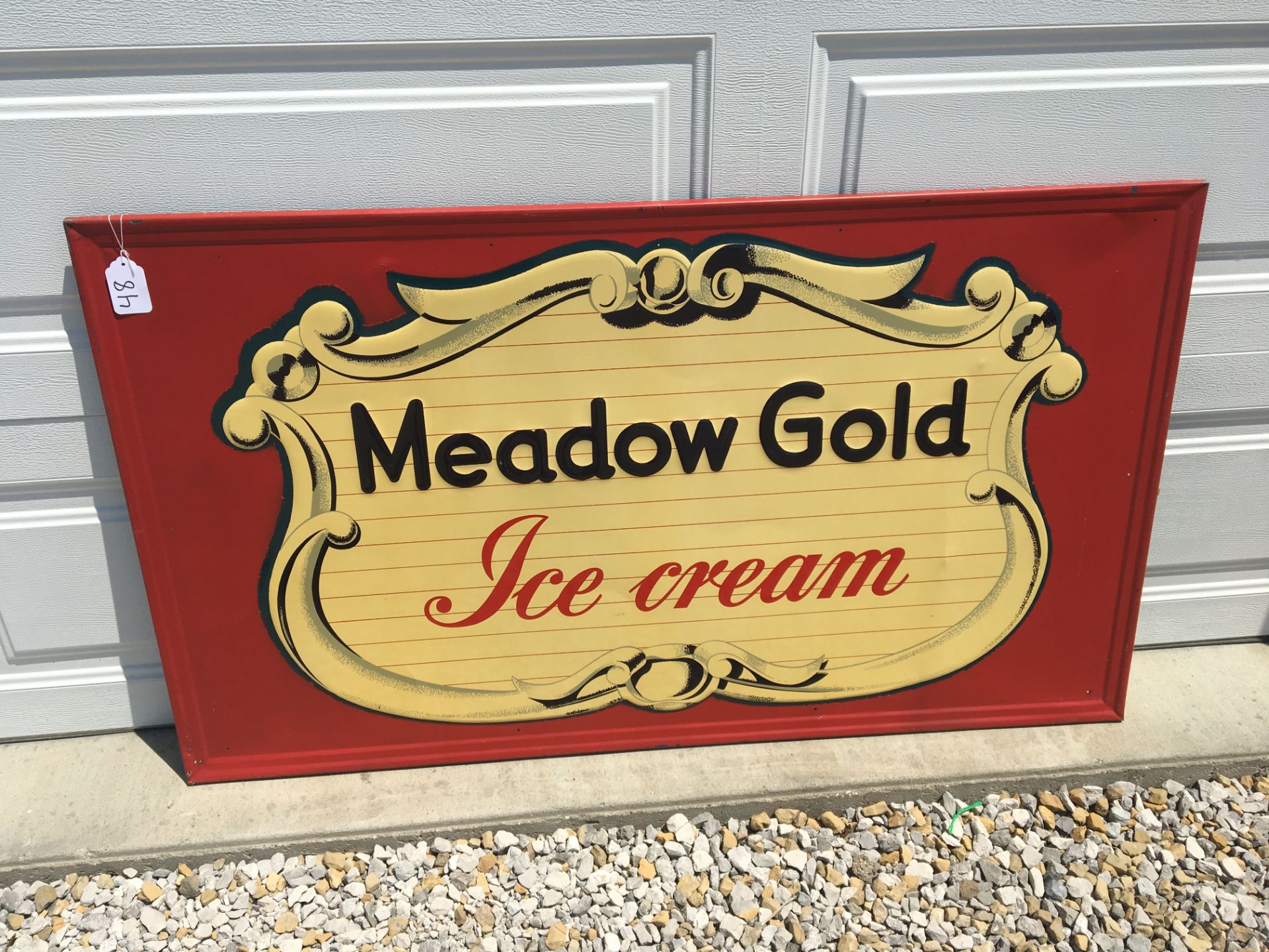 Meadow Gold Ice Cream, 56” x 32”, Metal Sign