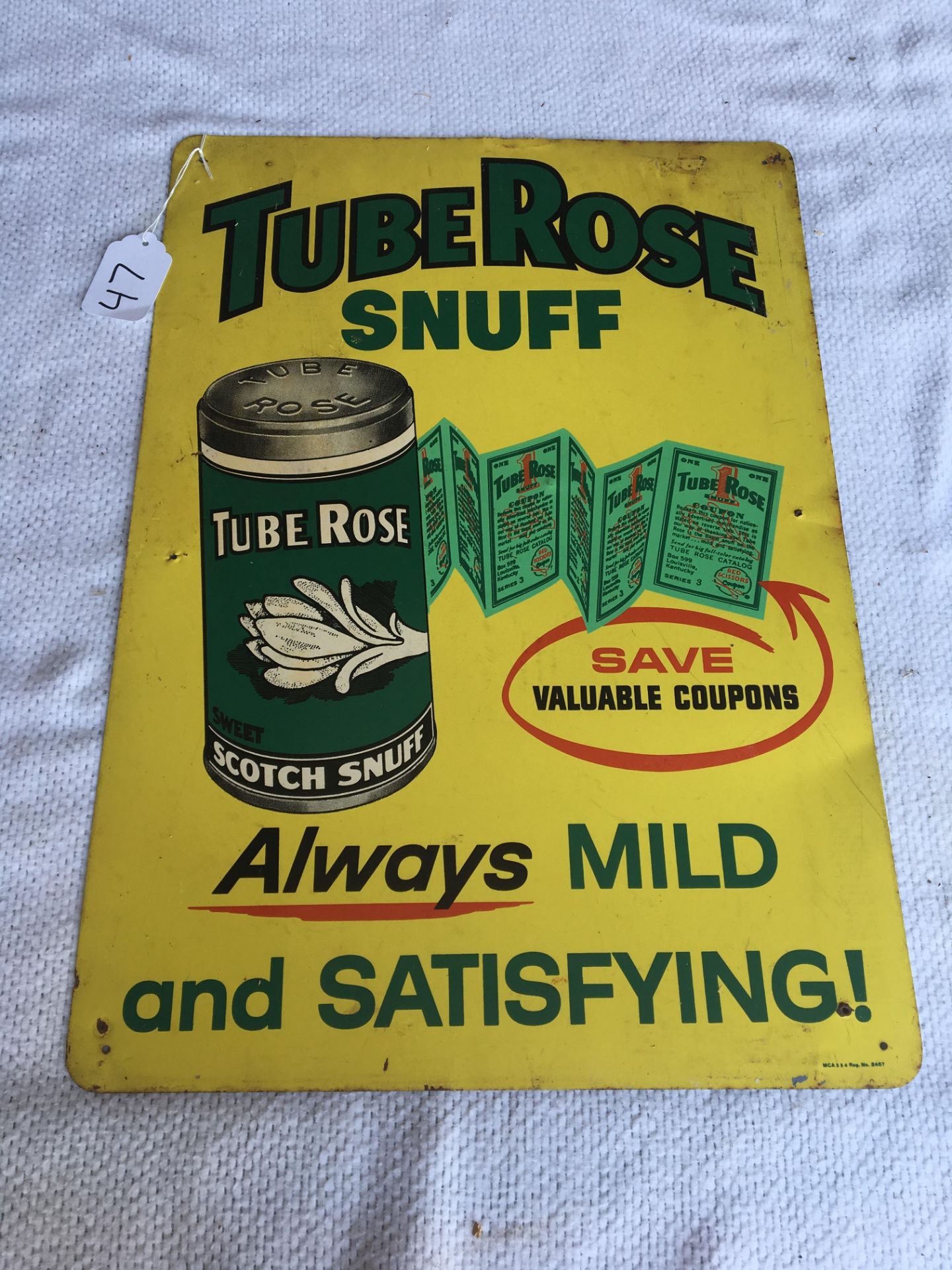 Tube Rose Snuff, 16 ½” x 23 ½”, Metal Sign (No. 2457)