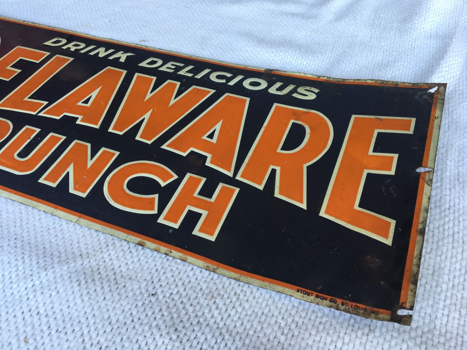 Delaware Punch, 35” x 11 ¼”, Metal Sign, Stout Sign Company - Image 2 of 2