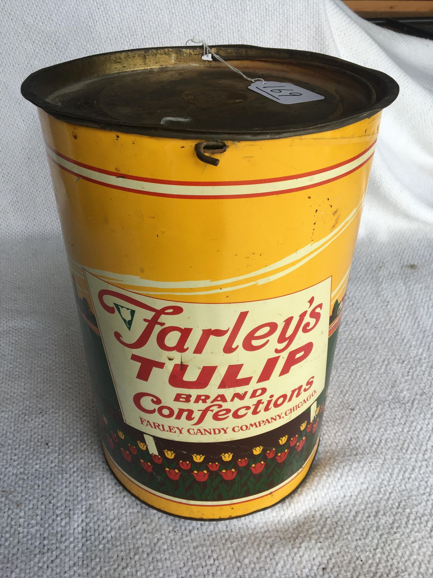 Tulip Brand tin, 15 1/4”, Farley Candy Company – Chicago, IL.