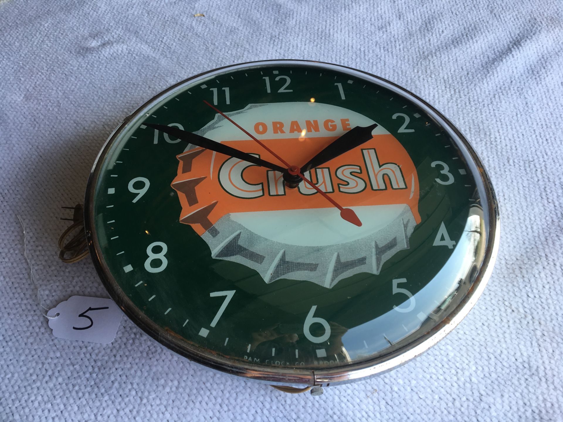 Orange Crush Bubble Clock – Pam Clock Company, Brooklyn, NY