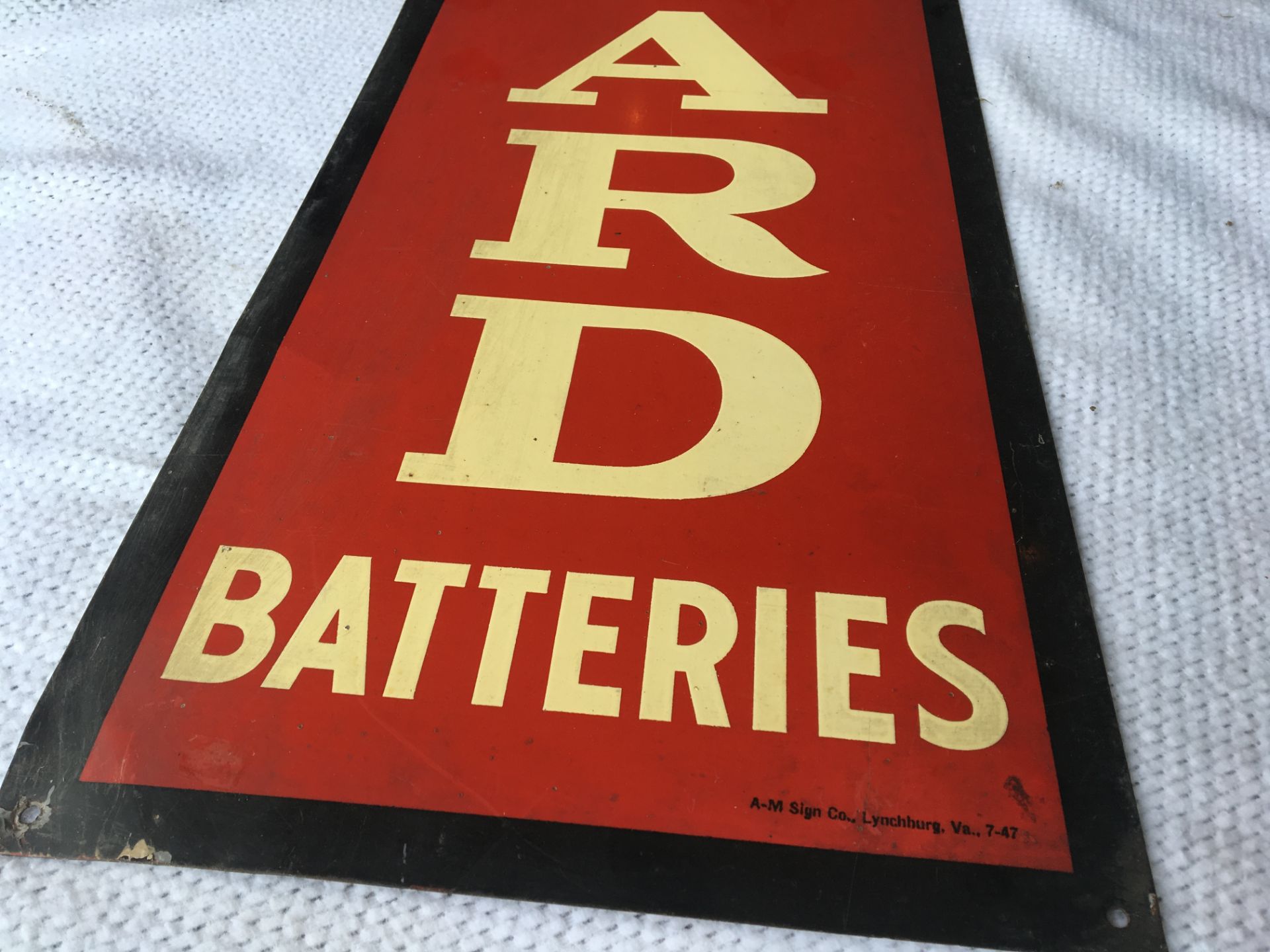 Willand Batteries, 11 ½” x 39 ½”, Metal Sign – A-M Sign Co. Lynchburg, VA. (7-47) - Image 2 of 2